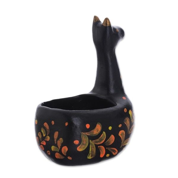 Alternate image for Black Ceramic Llama Figurine from Peru Black Llamita