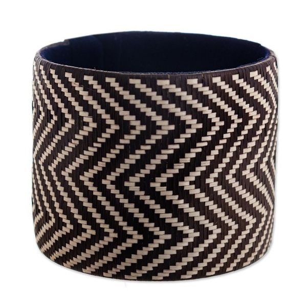 Alternate image for Handcrafted Natural Fiber Cuff Bracelet Coffee Trails