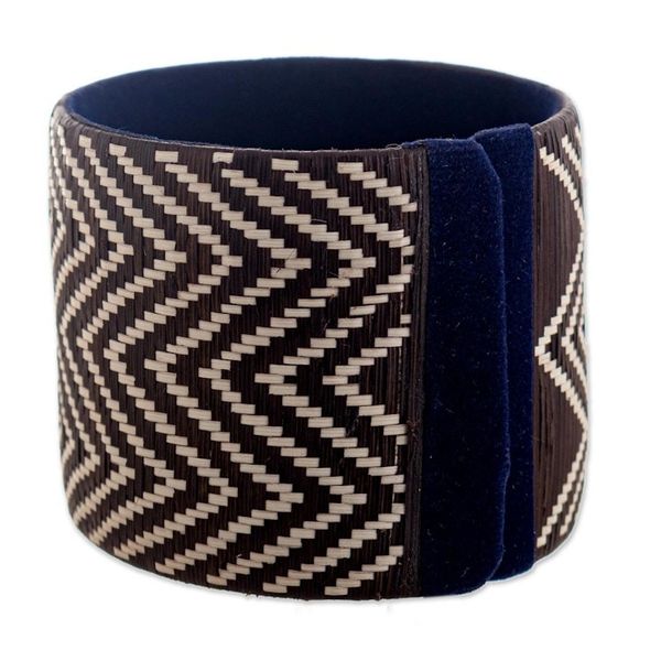 Alternate image for Handcrafted Natural Fiber Cuff Bracelet Coffee Trails