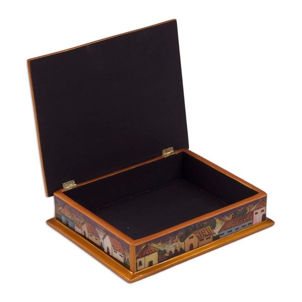 Alternate image for Reverse Painted Glass Jewelry Box Flower Family