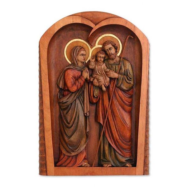 Alternate image for Cedar relief panel Holy Family Together