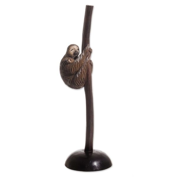 Alternate image for Cedar Wood Mother Sloth Sculpture from Peru Mother Sloth