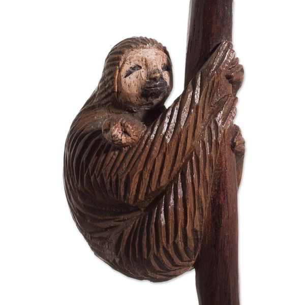 Alternate image for Cedar Wood Mother Sloth Sculpture from Peru Mother Sloth