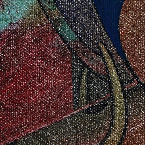 Alternate image for Multicolored Acrylic Expressionist Painting from India Music Meditation--Divine