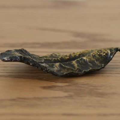 Alternate image for Gold Speckled 5 Inch Almond Leaf Sculpture from Brazil Medium Speckled Almond Leaf