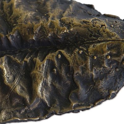 Alternate image for Gold Speckled 5 Inch Almond Leaf Sculpture from Brazil Medium Speckled Almond Leaf