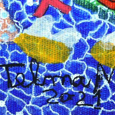 Alternate image for Original Naif Painting of Serene Young Woman Mrs Serenity