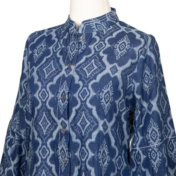 Alternate image for Woven Cotton Button-Up Shirt Jacket from Java Brocade Flowers