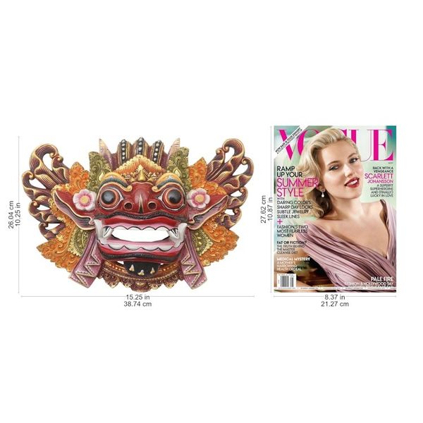 Alternate image for Balinese Handpainted Good vs Evil Wood Dance Mask Barong Dance