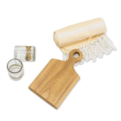 Alternate image for Gift Set with Glasses, Towel, and Cutting Board Sunny Essentials