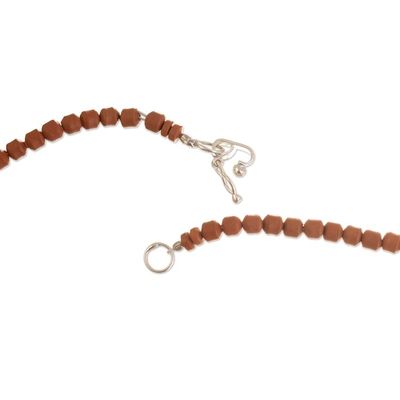 Alternate image for Jasper and Ceramic Beaded Necklace and Earring Set Green Peru