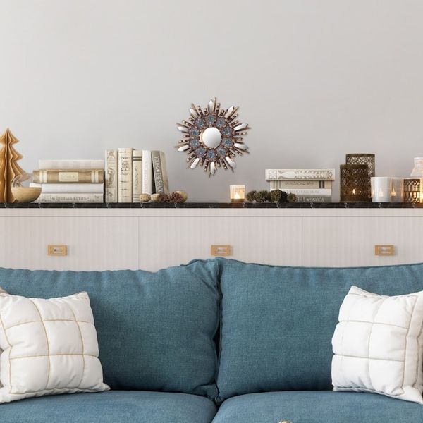 Alternate image for Round Wall Mirror with Floral Reverse Painted Glass Cuzco Meadow