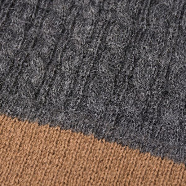 Alternate image for Mens Reversible Grey and Brown Alpaca Blend Hat from Peru The Bells of Huancayo