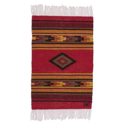 Alternate image for Inca-Inspired Wool Area Rug from Peru 2x3 Inca Empire