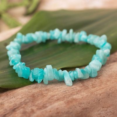 Alternate image for Hand Crafted Amazonite Chip Stone Bracelet Aqua Harmony