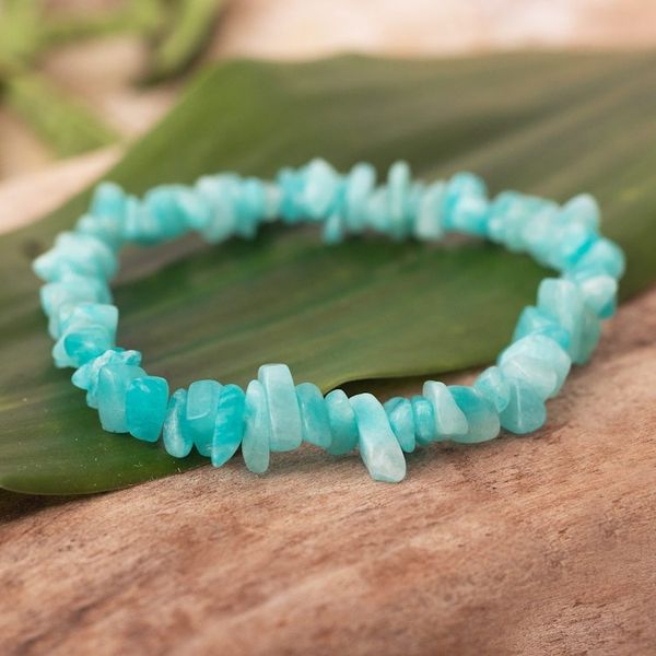 Alternate image for Hand Crafted Amazonite Chip Stone Bracelet Aqua Harmony