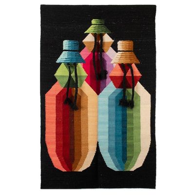 Alternate image for Handloomed Colorful Modern Andean Wool Tapestry from Peru Andean Women