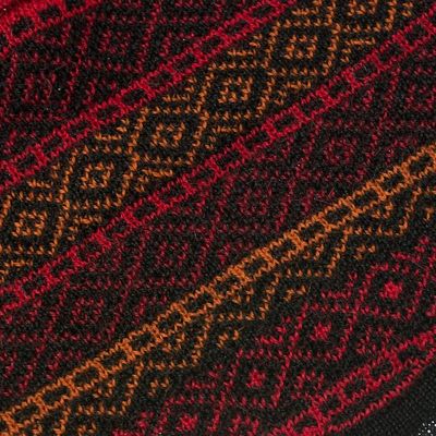 Alternate image for Red and Multicolored Alpaca Blend Knit Hat from Peru Diamond Warmth