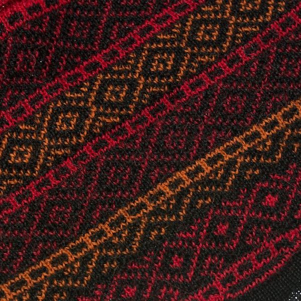 Alternate image for Red and Multicolored Alpaca Blend Knit Hat from Peru Diamond Warmth