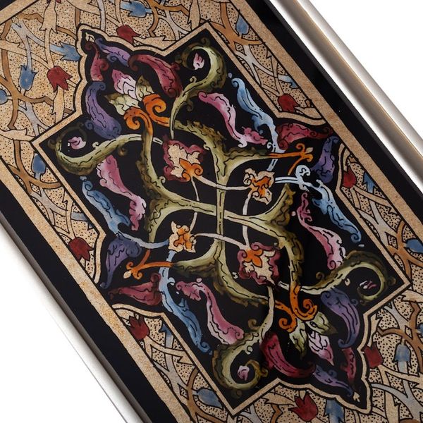 Alternate image for Handcrafted Reverse-Painted Glass Tray Royal Silver