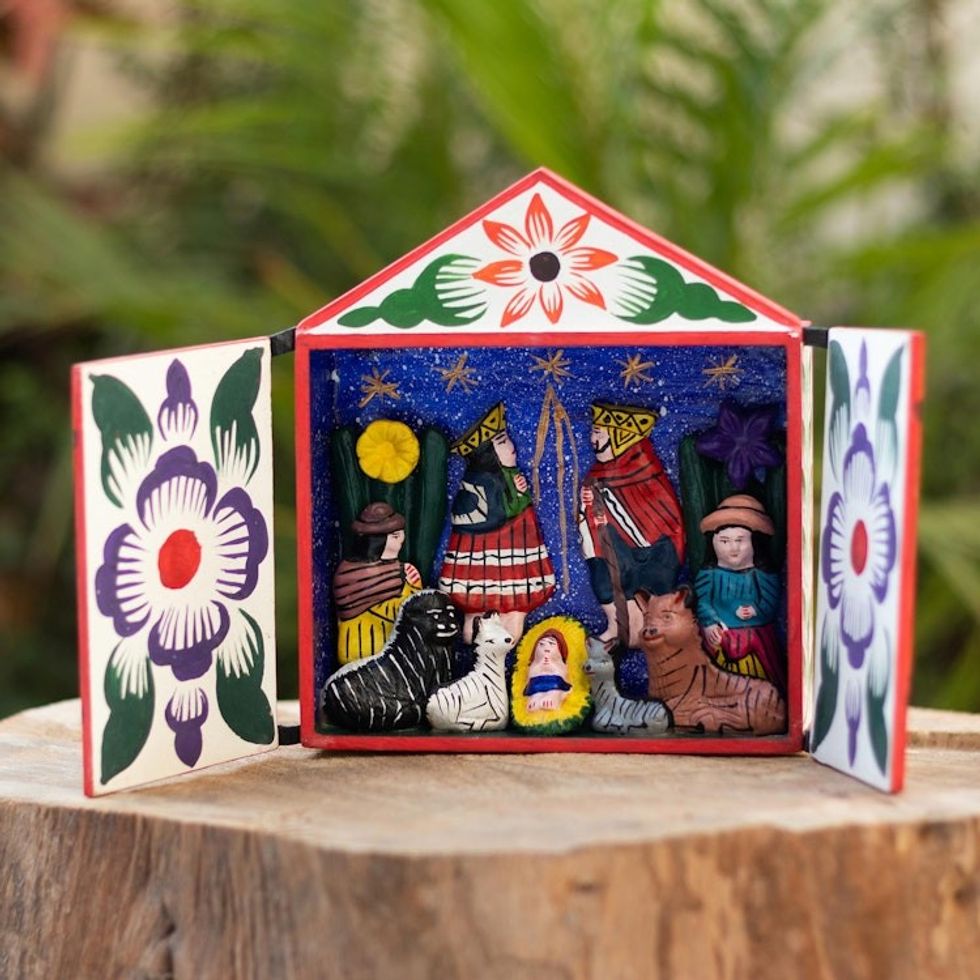 Nativity-Themed Retablo 'Night in Bethlehem'