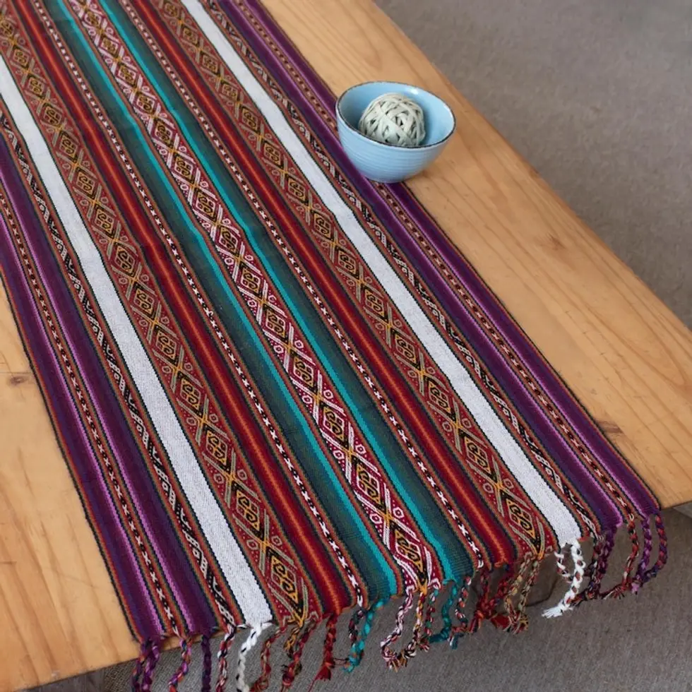 Jewel-Toned Alpaca-Blend Table Runner 'Cusco Jewels'