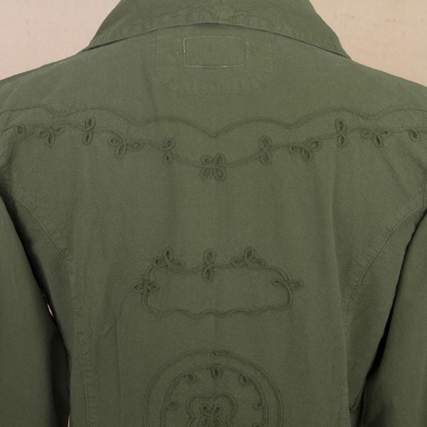 Alternate image for Embroidered Laurel Green Cotton Blazer Jacket from Peru Andean Fields