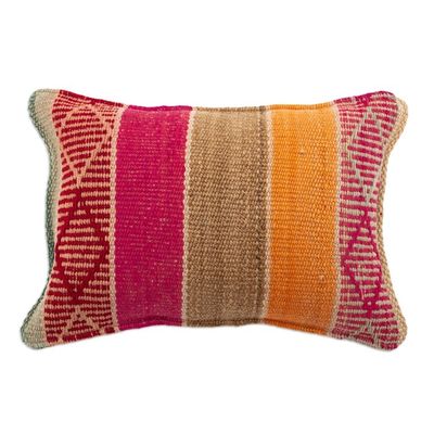 Alternate image for Striped Multicolor Wool Cushion Cover Handloomed in Peru Highland Views