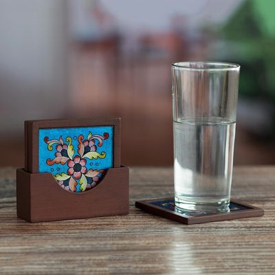 Alternate image for Floral Coasters from Peru Set of 4 Garden Glory