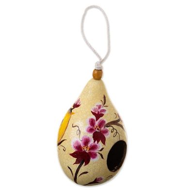 Alternate image for Dried Gourd Bird Nesting Place with Garden Flowers Sunlight Garden