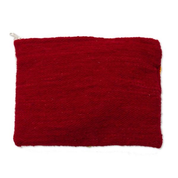 Alternate image for Llama-Themed Embroidered Wool Clutch Bag in Honey Llama Glam in Honey
