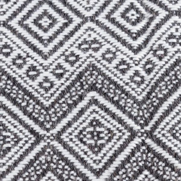 Alternate image for Alpaca Acrylic Blend Throw Blanket in Gunmetal and Eggshell Gunmetal Diamonds