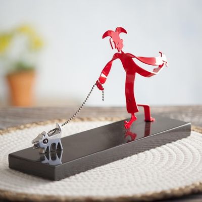 Alternate image for Dog-Themed Original Aluminum Sculpture from Peru Sunday Walks