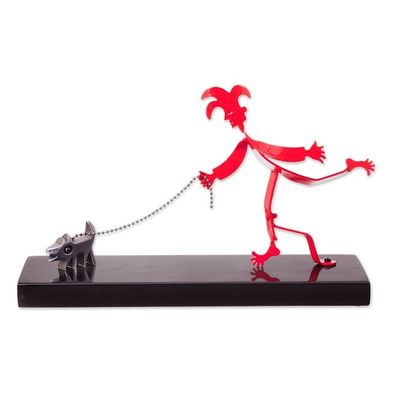 Alternate image for Dog-Themed Original Aluminum Sculpture from Peru Sunday Walks