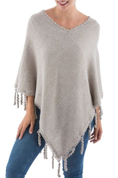 Alternate image for Alpaca blend poncho Piura Charm