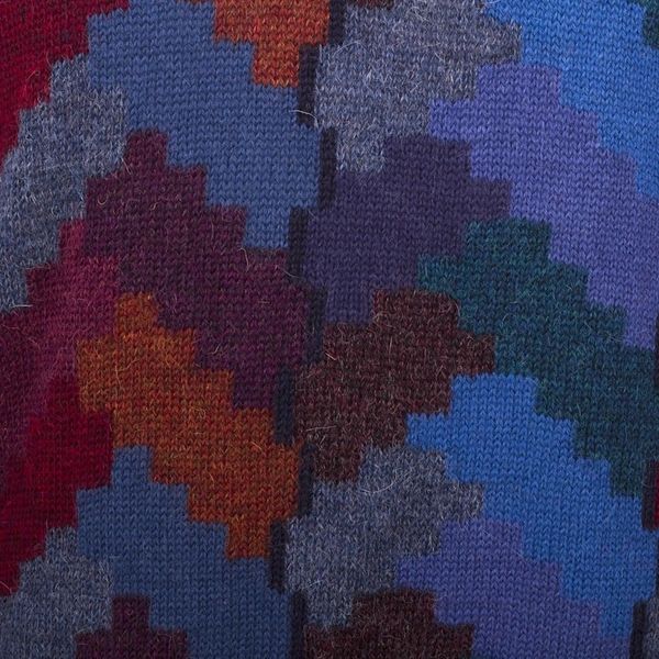 Alternate image for Multicolor Alpaca Mens Geometric Knit Pullover Sweater Stairway to the Heavens