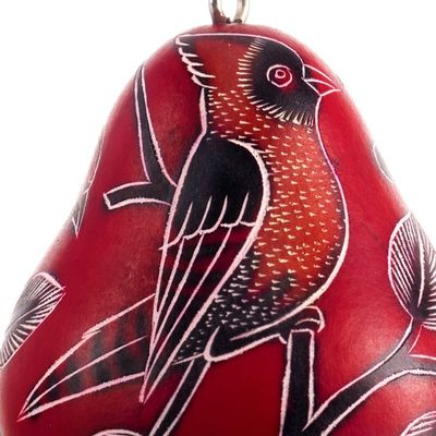 Alternate image for Dried Mate Gourd Hanging Bird Ornaments from Peruset of 3 Moon Birds