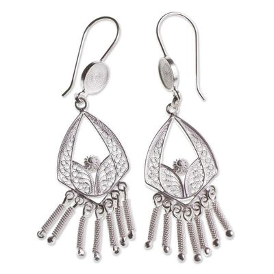 Alternate image for Bridal Sterling Silver Chandelier Earrings from Peru Inca Royal