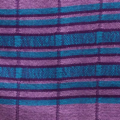 Alternate image for Purple and Turquoise Handwoven Baby Alpaca Shawl from Peru Sweet Temptation