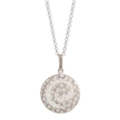 Alternate image for Modern Sterling Silver Necklace Spiral Maze