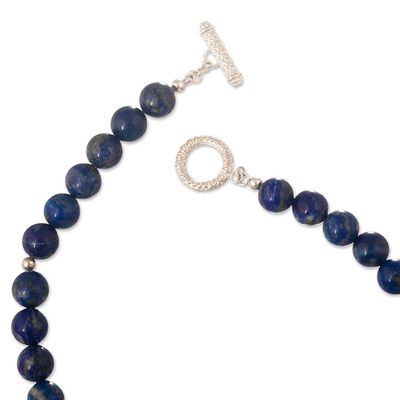 Alternate image for Sterling Silver and Lapis Lazuli Beaded Necklace from Peru Lapis Lazuli Beauty
