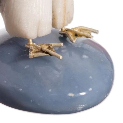 Alternate image for Black and White Onyx Gemstone Penguin Sculpture from Peru The Penguin