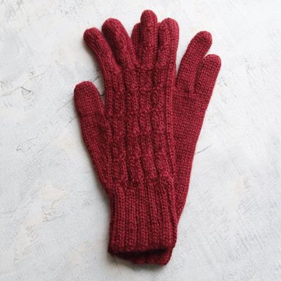Alternate image for 100 alpaca gloves Lush Rose