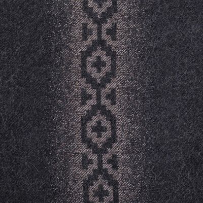 Alternate image for Alpaca Blend Reversible Black and Taupe Poncho Chakanas in Grey and Taupe