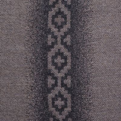 Alternate image for Alpaca Blend Reversible Black and Taupe Poncho Chakanas in Grey and Taupe