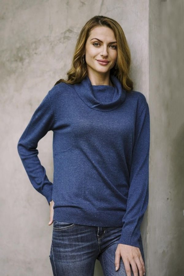 Alternate image for Knit Cotton Blend Pullover in Solid Royal Blue from Peru Royal Blue Versatility