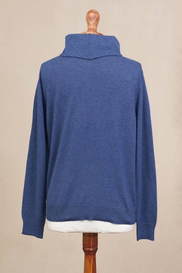 Alternate image for Knit Cotton Blend Pullover in Solid Royal Blue from Peru Royal Blue Versatility