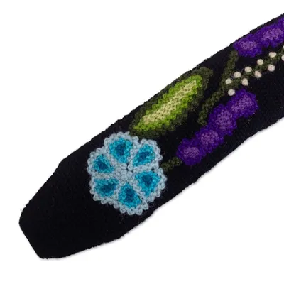 Alternate image for Hand Embroidered Wool Headband Floral Vista