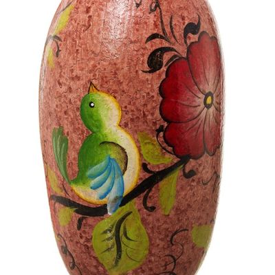 Alternate image for Hand Painted Gourd Birdhouse from Peru Blossoms on Blush