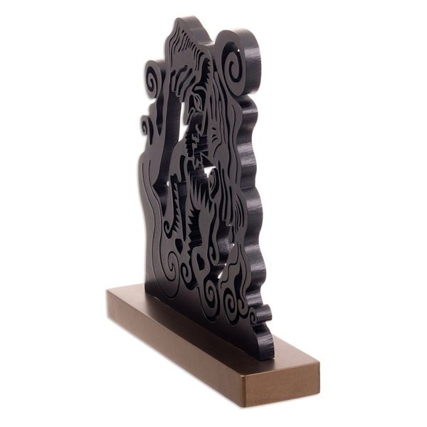 Alternate image for Romantic Black and Brown Wood Sculpture Handcrafted in Peru Adore Me